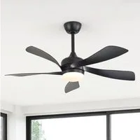 Sofucor Deckenventilator mit LED-Licht – 106,5 cm, fünf ABS-Flügel, leiser Gleichstrommotor, dimmbare 18-W-LED (3 Farben & Speicher), Timer 1/4/8 h