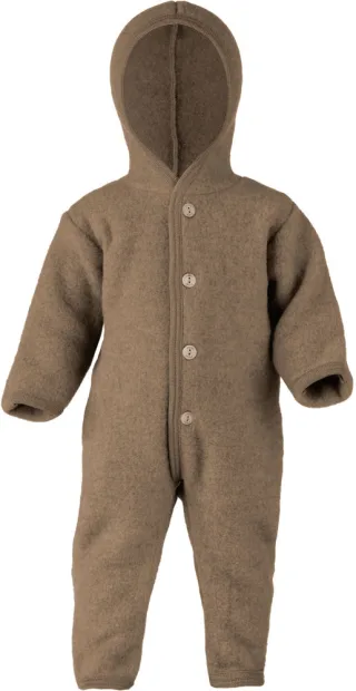 Engel Natur Merino Overall Fleece 86/92 Walnuss melange