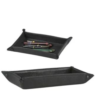 Taschenleerer Leder schwarz Ordnung Schlüssel 27x16cm | Sonnenleder Stiftschale. Eine stilvolle Ablage für tägliche Begleiter im Eingangsbereich.