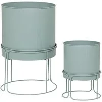 Atmosphera Créateur d'intérieur Blumentopf Blumentöpfe aus Metall, AZE, Ø 30 cm, 2er-Set