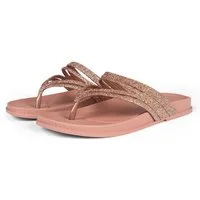 Grendha GRENDHA RADIANTE RAST AD - Zehentrenner für Damen Pantolette Glitzer-Riemen - rutschfeste Sohle - edles Design