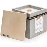 beske Outdoorkerze Betonfeuer® - Fuego mit Dauerdocht Kerzenfresser Tischfeuer (17x17x17), Wachsrecycling mit besonderem Ambiente und nachhaltigem Dauerdocht