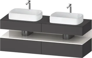 Duravit Qatego Konsolenwaschtischunterbau wandhängend Graphit Matt 1600x550x600 mm - QA4779022490010 QA4779022490010
