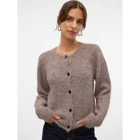 Vero Moda Strickjacke VMNOVAH LS O-NECK BUTTON CARDI GA NOOS Materialmix, regular fit