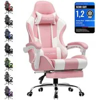 GTPLAYER Gaming-Stuhl Bürostuhl mit Massagefunktion, Fußstütze, Kopfstütze (Packung), Ergonomischer Gamer Stuhl Maximale Belastung 150 kg, 360° drehbar