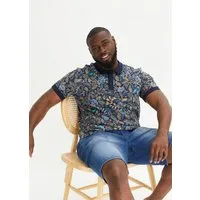 bonprix Poloshirt mit Paisley-Druck, Kurzarm-Design, Regular Fit