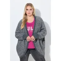 Ulla Popken Strickjacke Strickjacke Egg-Shape offene Form Langarm recycelt