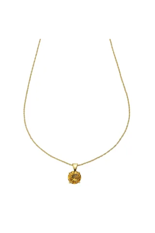 Jamelli Anhänger mit Kette 925 Silber vergoldet Citrin