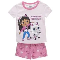 Gabby's Dollhouse Pyjama Baumwolle Kinder Schlafanzug kurz Pyjama Set Sommer (Spar-Set, 2 Stück)