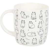 ABYstyle Tasse Kleine weiße Katze Tasse mit vielen kleinen Katzen 350 ml, Kleine weiße Katze Tasse mit vielen kleinen Katzen 350 ml