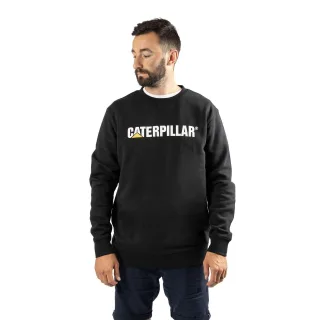 Caterpillar Mittelgewicht Rundhals Baumwoll Herren Schwarz Sweatshirt