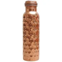 Yogishop Trinkflasche Kupferflasche diamant, 0,9 l, Edle Wasserflasche aus Kupfer.