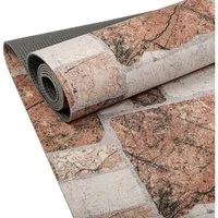 ANRO Küchenläufer RANNA Hochwertig Küchenteppich Teppich Textil, Eckig, Bodenläufer 100x65cm Granit Braun pflegeleicht