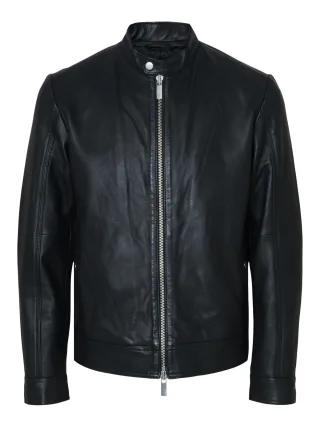 SELECTED MEN - SLHARCHIVE CLASSIC LEATHER JKT NOOS black - Gr. - XXL