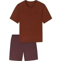 Schiesser Pyjama Herren-Shorty Single-Jersey gemustert