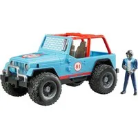 Bruder® Spielzeug-Auto Jeep Cross Country Racer blau 30 cm mit Rennfahrer (02541), Made in Europe