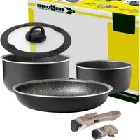 BRUNNER Topf-Set BRUNNER Camping Topfset PIRATE Vacublock Leicht, Stapelbar, Alu, (7-tlg)