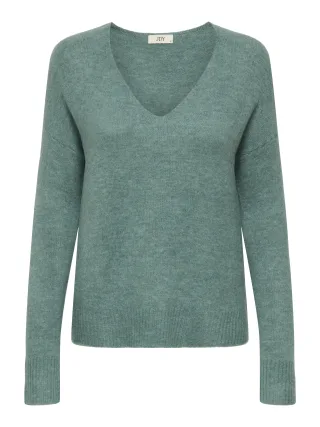 JDY - JDYELANORA L/S V-NECK PULLO. KNT NOOS Sea Pine - Gr. - S