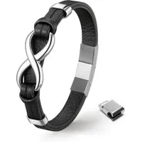 UNIQAL.de Lederarmband Unendlichkeit Leder Armband "INFINITY" Herren (Edelstahl, Echtleder, Casual Style, Handgefertigt), Designed in Germany