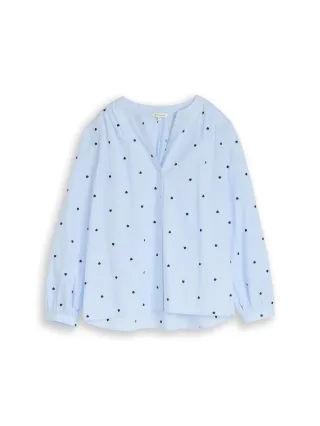Tom Tailor - Bluse mit Herz-Stickerei blue heart design - Gr. - 42