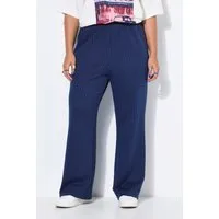 Studio Untold Schlupfhose Nadelstreifen-Hose Straight Wide Legs Elastikbund