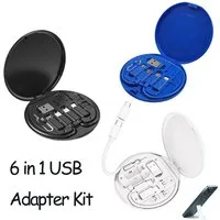 Bundviel 6in1 USB-Adapter-Set:USB-C/USB-A/Micro USB+Sim-Nadel+Lade-Datenkabel Adapter zu USB C, USB A