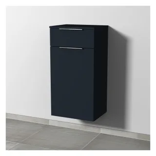 Sanipa 3way Mittelschrank mit 1 Auszug und 1 Wäschekorbklappe, Marine-Matt, UP1541R UP1541R