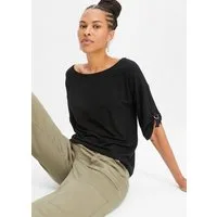 bonprix T-Shirt lockere Passform, Halbarm mit Deko-Detail