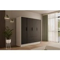 ALTDECOR Drehtürenschrank KOLIN (Kleiderschrank Garderobenschrank mit viel Stauraum, Moderner Schrank) Vielseitiger Drehtürenschrank mit Spiegeltüren Spiegel Flügeltüren