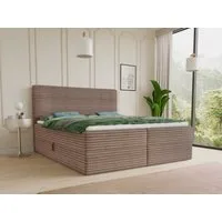 Sofnet Boxbett Mollo (mit zwei Bettkästen, Bonell-Matratze und Topper), Doppelbett, Polsterbett mit Kopfteil, Boxspringbett, Cordstoff