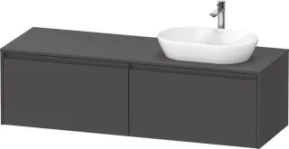 Duravit Ketho.2 Konsolenwaschtischunterbau wandhängend Graphit Matt 1600x550x459 mm - K24889R4949000 K24889R49490000