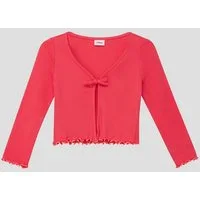s.Oliver Cardigan Indoor-Jacke Weiche Rippjacke mit Bindeband und Konstrastdetails