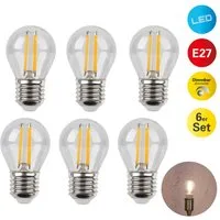 näve LED-Leuchtmittel Daffy, E27, 6 St., Warmweiß, 6er Set, LED in warmweiß, E27, dimmbar, Farbe klar, D: 4,5cm, H: 8cm