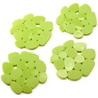 MSV Wanneneinlage KIESELSTEIN, B: 13 cm, L: 12.2 cm, Packung, 4-tlg., Anti-Rutsch-Pads für Dusche und Badewanne, 4-er Set, PVC, attraktive Kieselstein-Optik, 12,2 x 13 cm, in vielen bunten Farben erhältlich