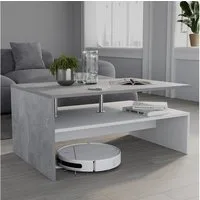 Vicco Couchtisch Amato, Beton/Weiß/Weiß, 90 x 52.6 cm (1-St)