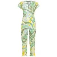 Ringella Pyjama Kurzarm Schlafanzug mit 7/8 Hose (2 tlg) Farbbrillante Baumwoll-Modalmischung