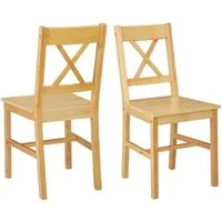 OTTO home Esszimmerstuhl Willow (Set, 2 St), aus massivem Kiefernholz, lackiert, pflegeleicht, bis 130 kg belastbar