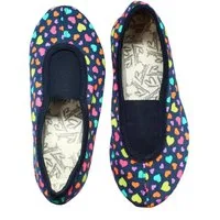 Beck Schläppchen Hearts mit Ristgummi Gymnastikschuh (Barfußschuhe, für schmale Füße und kleinere Kinder besonders geeignet, ab Gr. 18/19 erhältlich) atmungsaktive Baumwolle, rutschfeste Gummi-Sohle