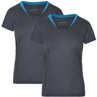 James & Nicholson Laufshirt Doppelpack Damen Kurzarm Laufshirt Running T-Shirt JN471 (Doppelpack, 2 Stück) Atmungsaktiv und Feuchtigkeitsregulierend