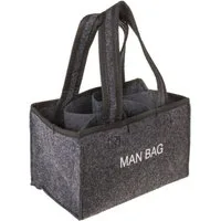Out of the Blue Tragetasche Flaschenträger anthrazit 6 Flaschen Man Bag Filztasche Bier, persönliche Geschenkidee