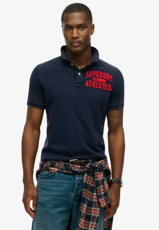 Superdry - Vintage Athletic Polohemd kräftiges marineblau - Gr. - S