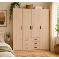 Home affaire Kleiderschrank Sprint, viel Stauraum, robuste Qualität, 3 Breiten 98, 147, 195 cm Breite 98,5/147 oder 195,5 cm, je mit Einlegeböden und Kleiderstange