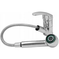 QLS Waschtischarmatur GAMMA SILBER Spültischarmatur Wasserhahn Ausziehbar Brause Mischbatterie
