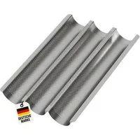 Wellgro Baguetteblech Baguette-Blech für bis zu 3 Baguettes, Karbonstahl
