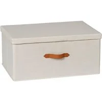 hausleben Organizer Leinen-Aufbewahrungsbox mit Griff (1 St), Faltschachtel mit Deckel - 54 x 40 x 25 cm