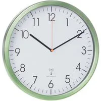 TFA Dostmann Funkwanduhr TFA 60.3517 mit mattem Alurahmen und leisem Sweep-Uhrwerk