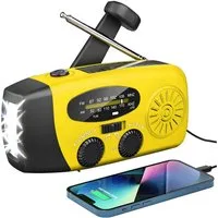 Solarbaby Solar Radio, AM/FM Kurbelradio mit Handy Ladefunktion Notfallradio Notfallradio