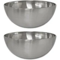 HAC24 Salatschüssel Edelstahlschüssel Schüssel Servierschüssel, Edelstahl, (2 Stück), Ø 20 cm, 1,75 l