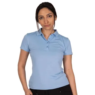 Island Green - "Classic" Poloshirt für Damen - Emblem (Cerulean Blau)