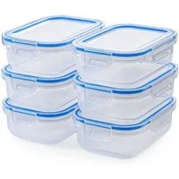 KONZEPT Frischhaltedose Set 1L mit Deckel,Kühlschrank Organizer Transparent, (6-tlg), Stapelbar, Lunchbox Auslaufsicher lebensmittelechtem Kunststoff